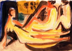 Three Nudes in the Forest painting by Ernst Ludwig Kirchner