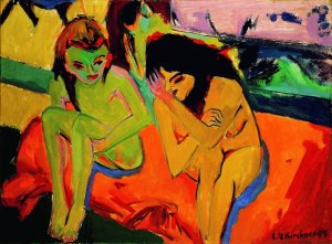 Two Girls Oil painting by Ernst Ludwig Kirchner