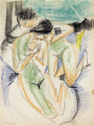 Two Nudes by Ernst Ludwig Kirchner Oil Painting