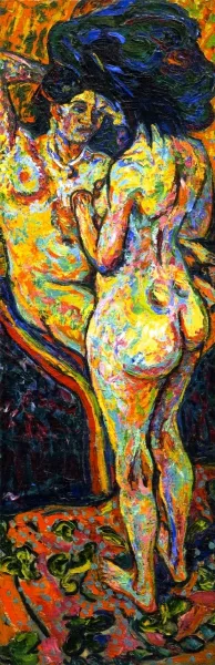 Two Nudes by Ernst Ludwig Kirchner - Oil Painting Reproduction