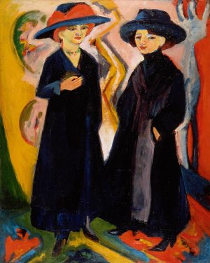 Two Women by Ernst Ludwig Kirchner Oil Painting