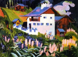 Unser Haus, Haus in den Wiesen by Ernst Ludwig Kirchner - Oil Painting Reproduction