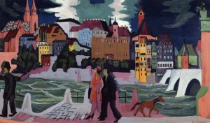 View of Basel and the Rhine by Ernst Ludwig Kirchner Oil Painting