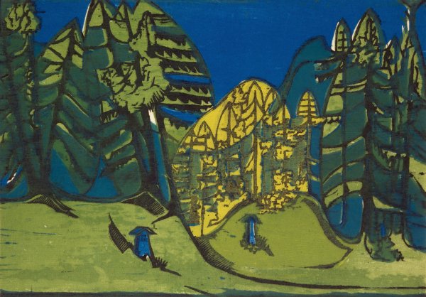 Main Product Photo of Waldfriedhof  Painting by Ernst Ludwig Kirchner