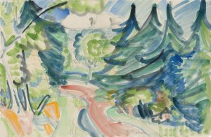 Waldstrase im Taunus by Ernst Ludwig Kirchner Oil Painting