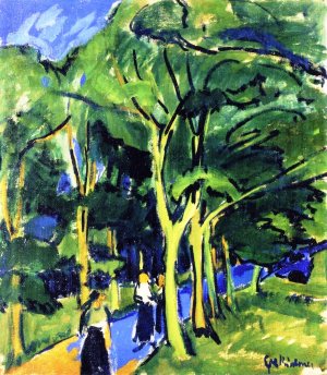 Waldstrasse Oil painting by Ernst Ludwig Kirchner