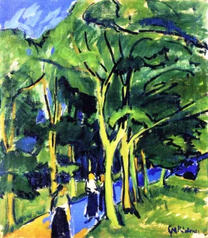 Waldstrasse by Ernst Ludwig Kirchner - Oil Painting Reproduction