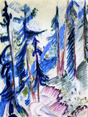 Waldweg by Ernst Ludwig Kirchner - Oil Painting Reproduction