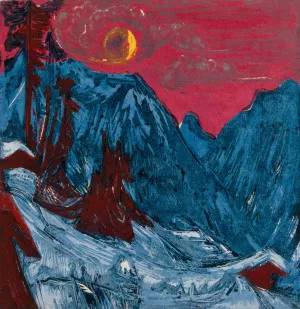 Winter Landscape in Moonlight by Ernst Ludwig Kirchner Oil Painting