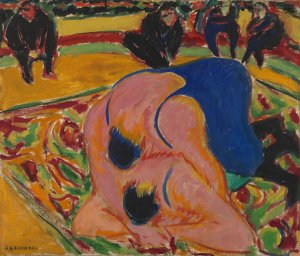 Wrestlers in a Circus by Ernst Ludwig Kirchner Oil Painting