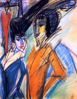 Zewi Kokotten by Ernst Ludwig Kirchner - Oil Painting Reproduction