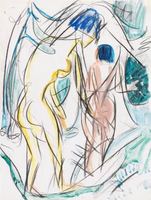Zwei Akte im Walde by Ernst Ludwig Kirchner Oil Painting