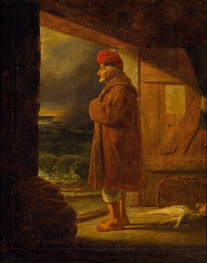 A Neapolitan Fisherman At His Door by Ernst Meyer Oil Painting
