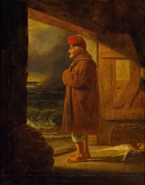 A Neapolitan Fisherman At His Door by Ernst Meyer Oil Painting