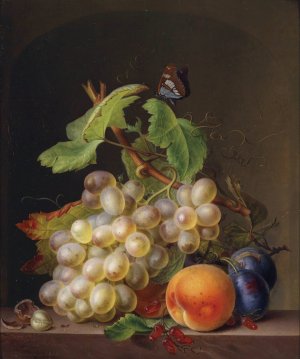 Stillleben Mit Weintrauben by Ernst Moritz Gustav Tettelbach Oil Painting