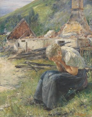 Am Tag danach by Ernst Nowak Oil Painting