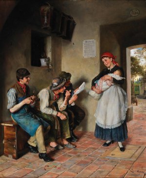 Der Nachwuchs by Ernst Nowak Oil Painting