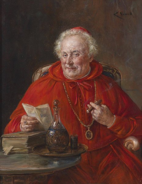 Main Product Photo of Eine gute Zigarre Painting by Ernst Nowak