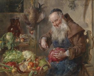 Monch in der Kuche by Ernst Nowak Oil Painting