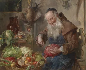 Monch in der Kuche Oil painting by Ernst Nowak