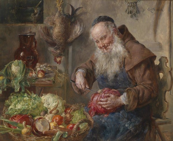 Main Product Photo of Monch in der Kuche Painting by Ernst Nowak