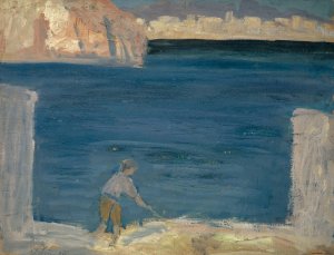 At the Harbour of Palma de Mallorca by Ernst Schiess Oil Painting