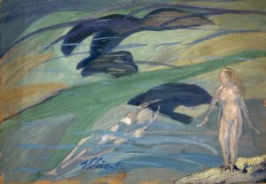 Bathing Girls by Ernst Schiess Oil Painting