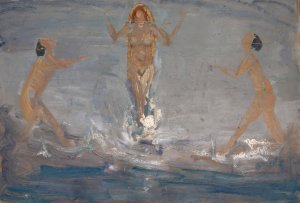 Eurhythmischer Tanz im Meere by Ernst Schiess Oil Painting