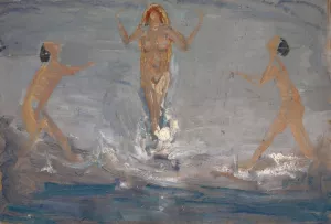 Eurhythmischer Tanz im Meere by Ernst Schiess Eurhythmischer Tanz im Meere Oil painting by Ernst Schiess