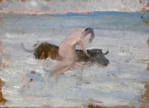 Europa auf dem schwimmenden Stier by Ernst Schiess Oil Painting