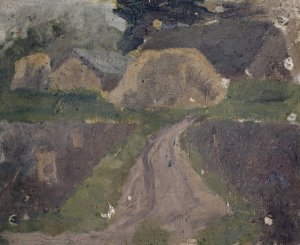 Farmhouses by Ernst Schiess Oil Painting