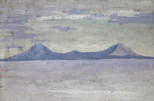 Ferne Berge im Meer by Ernst Schiess Oil Painting