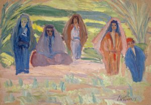 Funf Beduinen Oil painting by Ernst Schiess