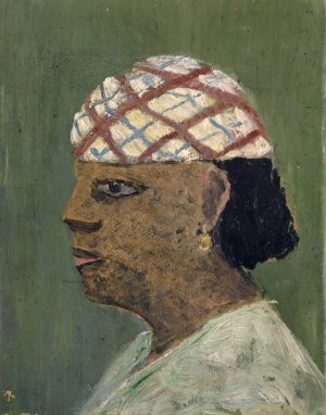 Head of a Woman of the Sudan by Ernst Schiess Oil Painting