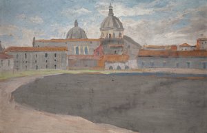 Italian Domed Catherdral Oil painting by Ernst Schiess