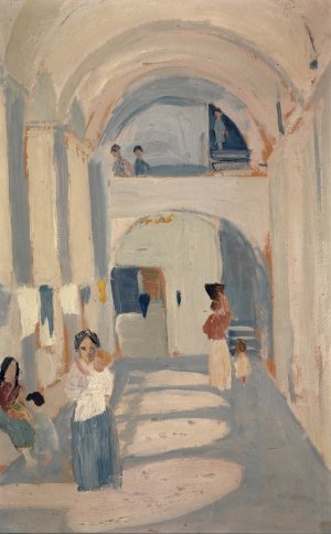 Kasbah, zwischen 1916 - 1918 by Ernst Schiess Oil Painting