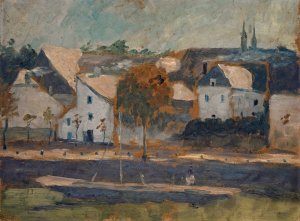 Kleine Stadt an Kanal by Ernst Schiess Oil Painting