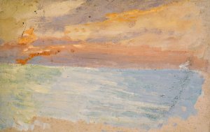 Meer mit untergehender Sonne Oil painting by Ernst Schiess