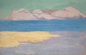 Meeresarm und ferner Bergzug by Ernst Schiess Oil Painting