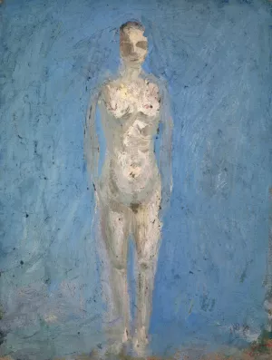 Nackte Frau vor hellem Himmel Oil painting by Ernst Schiess