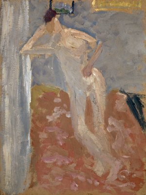 Nackter Mann in Zimmerecke by Ernst Schiess Oil Painting