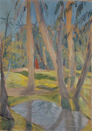 Palmenhain by Ernst Schiess Oil Painting