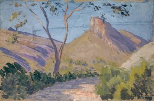 Pfad in bergigem Tal auf Mallorca Oil painting by Ernst Schiess