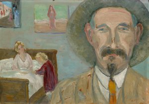 Self-Portrait III by Ernst Schiess Oil Painting