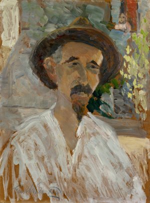 Self-Portrait III by Ernst Schiess Oil Painting
