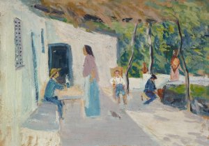 Spanish Pergola Oil painting by Ernst Schiess