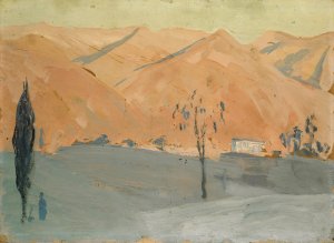 Sudliche Berge Oil painting by Ernst Schiess