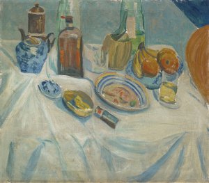 Table After The Meal Oil painting by Ernst Schiess