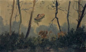 Trees by the Water by Ernst Schiess Oil Painting