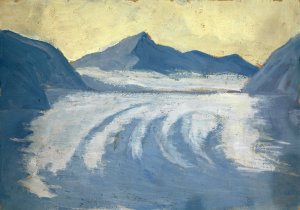 View on the Aletsch Glacier III Oil painting by Ernst Schiess